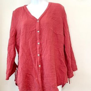 Foxcraft NYC Vintage Red Top Size Large